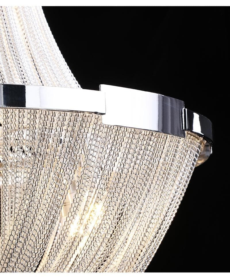 Alisa Luxury Plated Aluminum Chain Tassel Chandelier