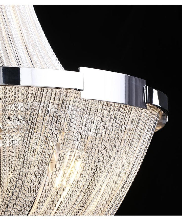 Alisa Luxury Plated Aluminum Chain Tassel Chandelier