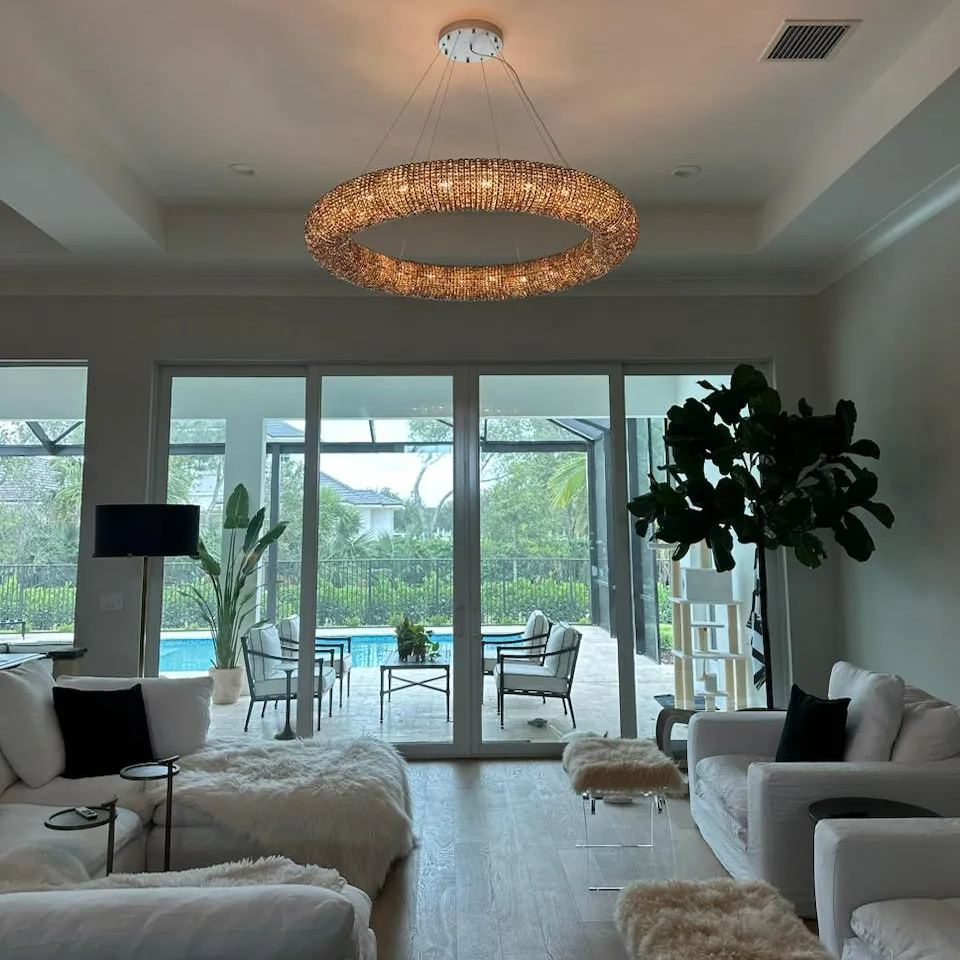 Alison Crystal Beads Round Chandelier D31.5"