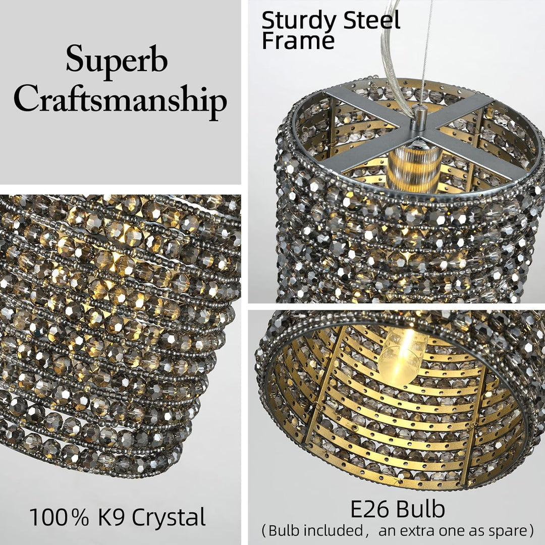Alison K9 Crystal Beads Pendant Lights 12"