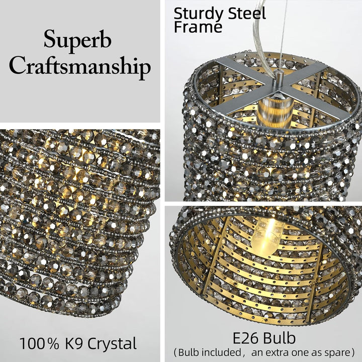 Alison K9 Crystal Beads Pendant Lights 12"