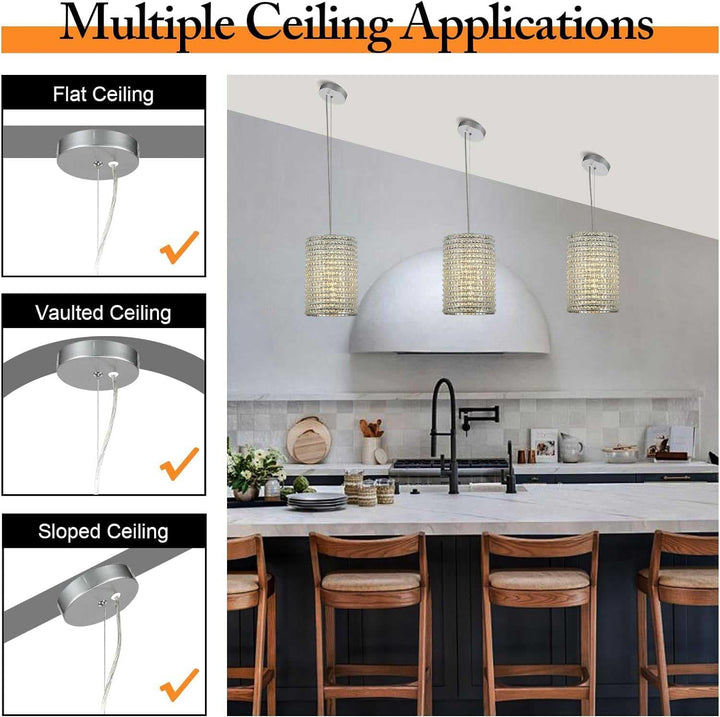 Alison K9 Crystal Beads Pendant Lights 12"