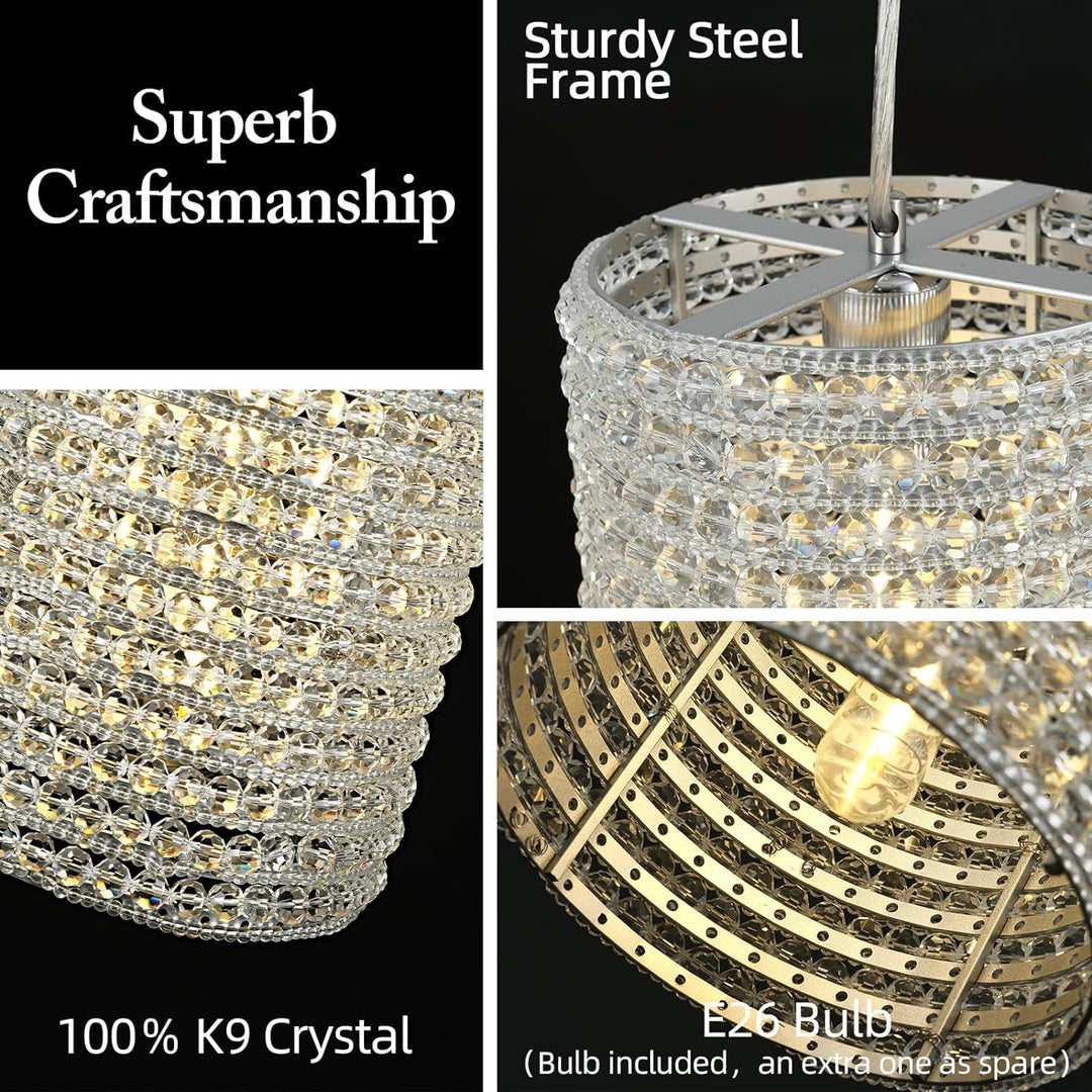 Alison K9 Crystal Beads Pendant Lights 12"