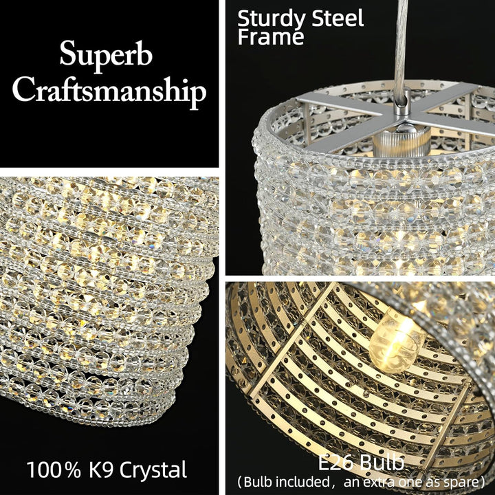 Alison K9 Crystal Beads Pendant Lights 12"