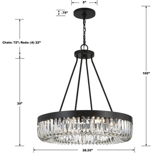 Alister 1-Tier 10 Light Chandelier 28"