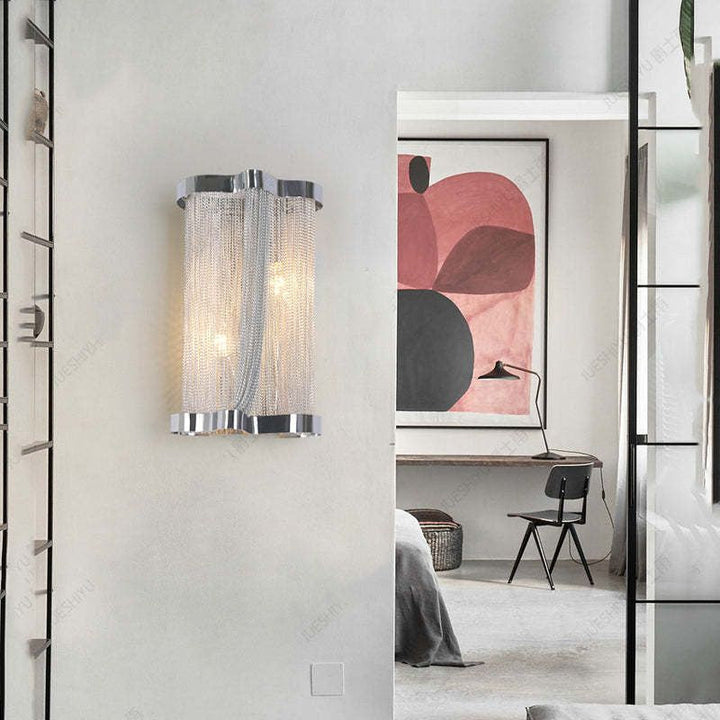 Aluminum Ashley Chain Tassel Wall Sconce
