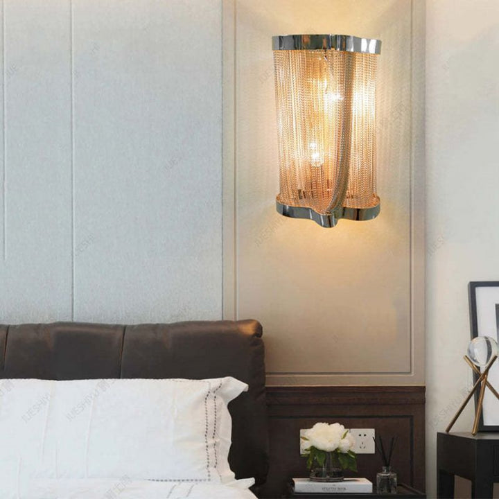 Aluminum Ashley Chain Tassel Wall Sconce