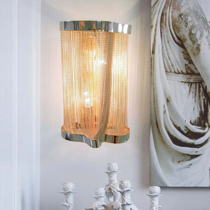 Aluminum Ashley Chain Tassel Wall Sconce