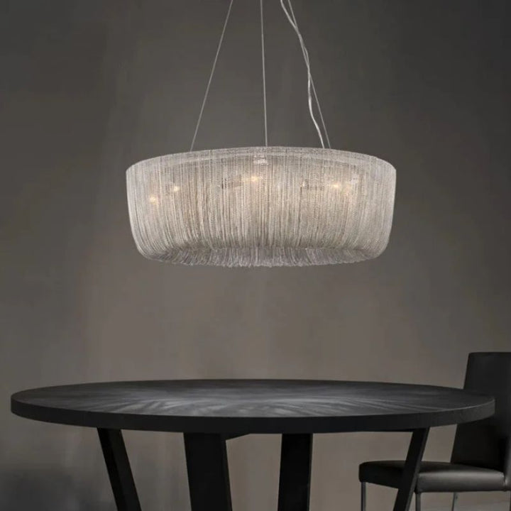 Aluminum Cadenas Chain Tassel Chandelier