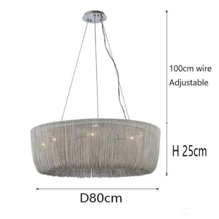 Aluminum Cadenas Chain Tassel Chandelier