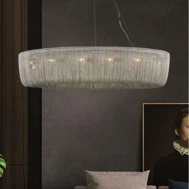 Aluminum Cadenas Chain Tassel Chandelier