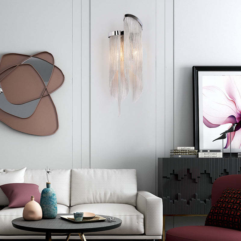 Aluminum Fiona Chain Tassel Wall Sconce