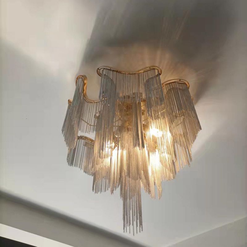 Aluminum Modern Chain Tassel Pendant