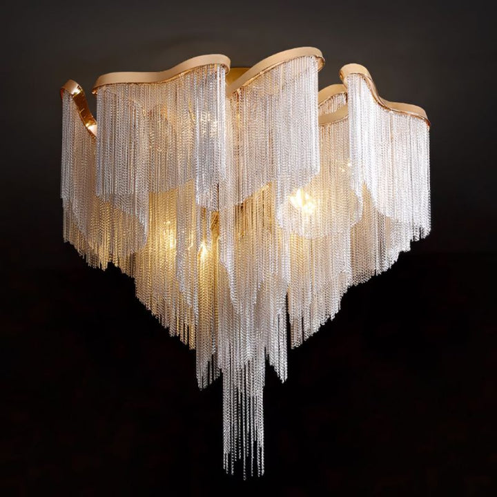 Aluminum Modern Chain Tassel Pendant