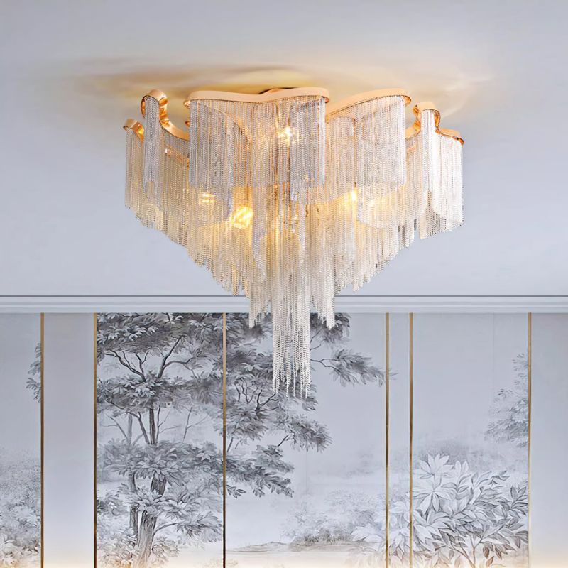 Aluminum Modern Chain Tassel Pendant