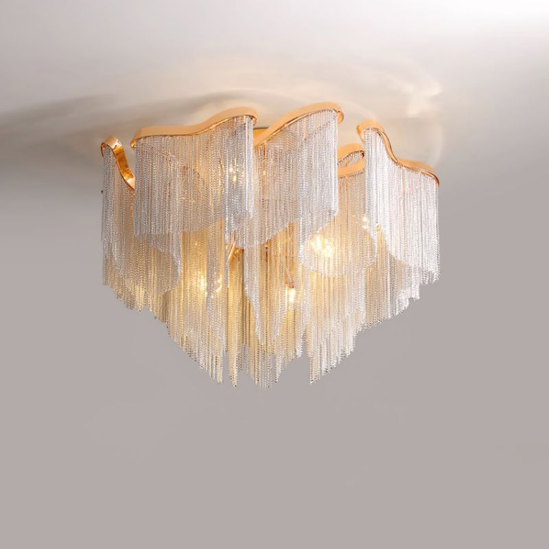 Aluminum Modern Chain Tassel Pendant
