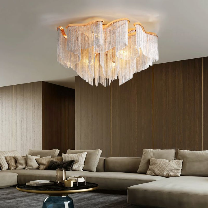 Aluminum Modern Chain Tassel Pendant