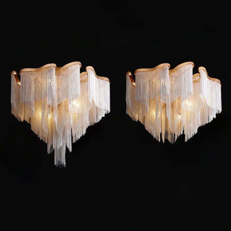 Aluminum Modern Chain Tassel Pendant