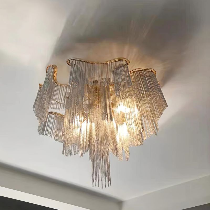 Aluminum Modern Chain Tassel Pendant