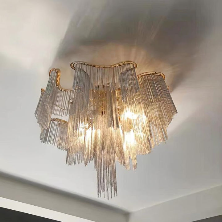 Aluminum Modern Chain Tassel Pendant