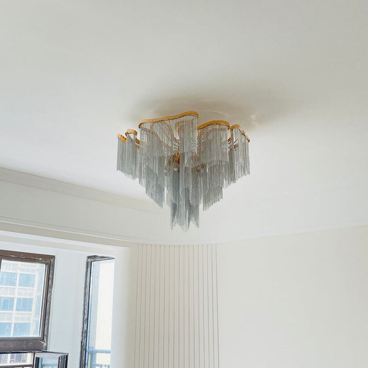Aluminum Modern Chain Tassel Pendant