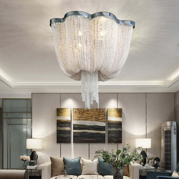 Aluminum Tassel Ceiling Light Post-Modern Chandelier Chain Light