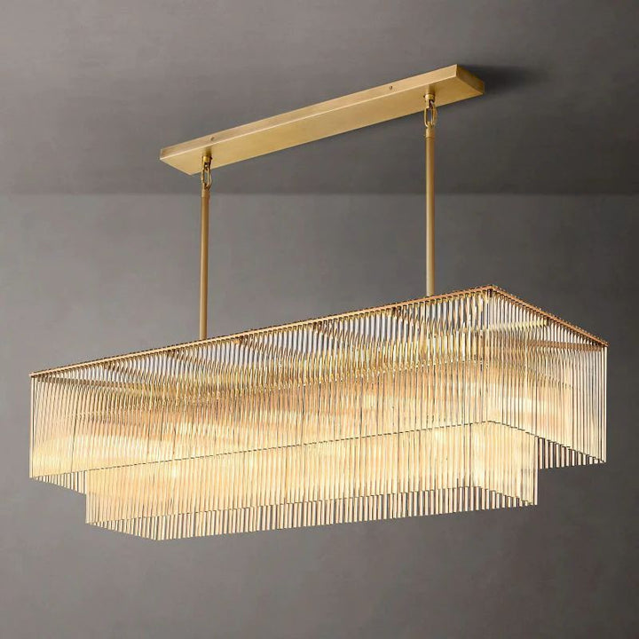 Amadeo Rectangular Glass Chandelier 54"