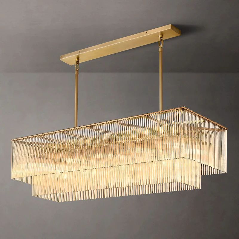 Amadeo Rectangular Glass Chandelier 54"