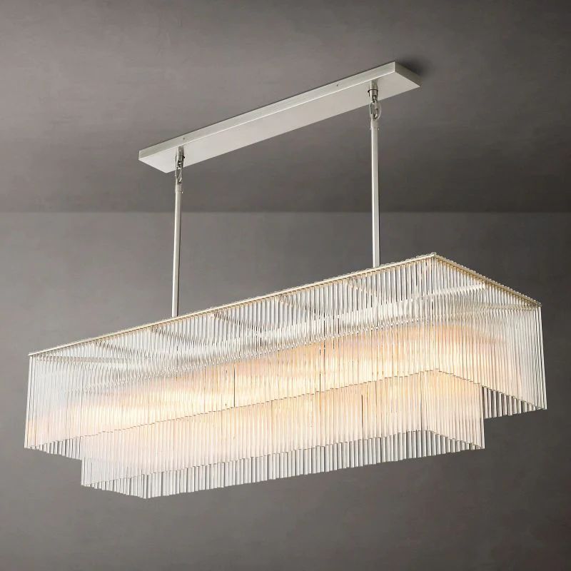 Amadeo Rectangular Glass Chandelier 54"