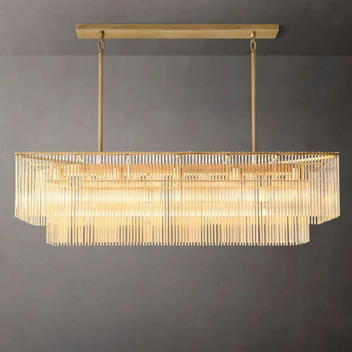 Amadeo Rectangular Glass Chandelier 54"