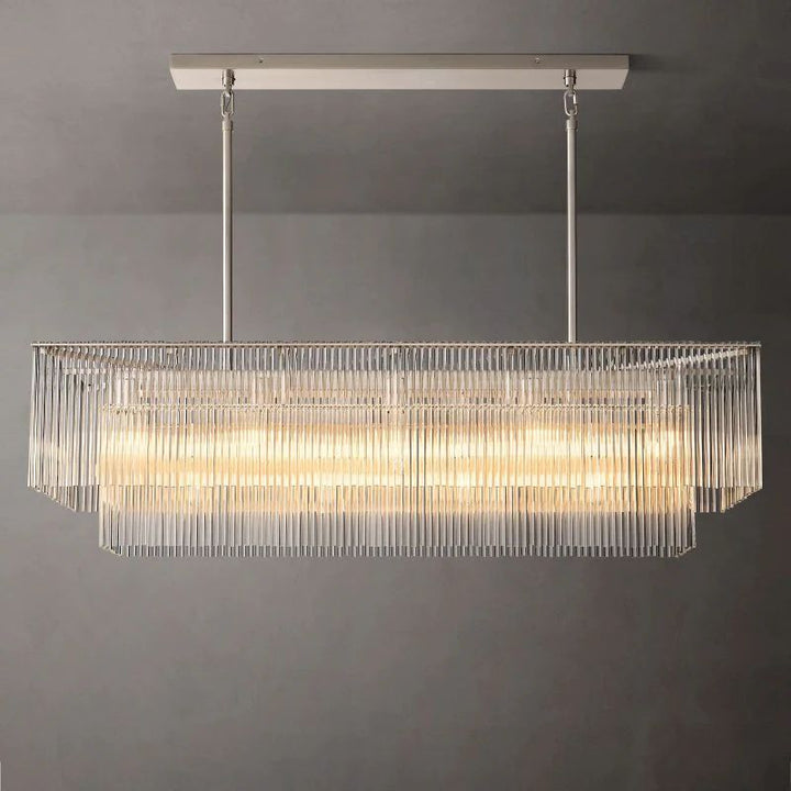 Amadeo Rectangular Glass Chandelier 54"