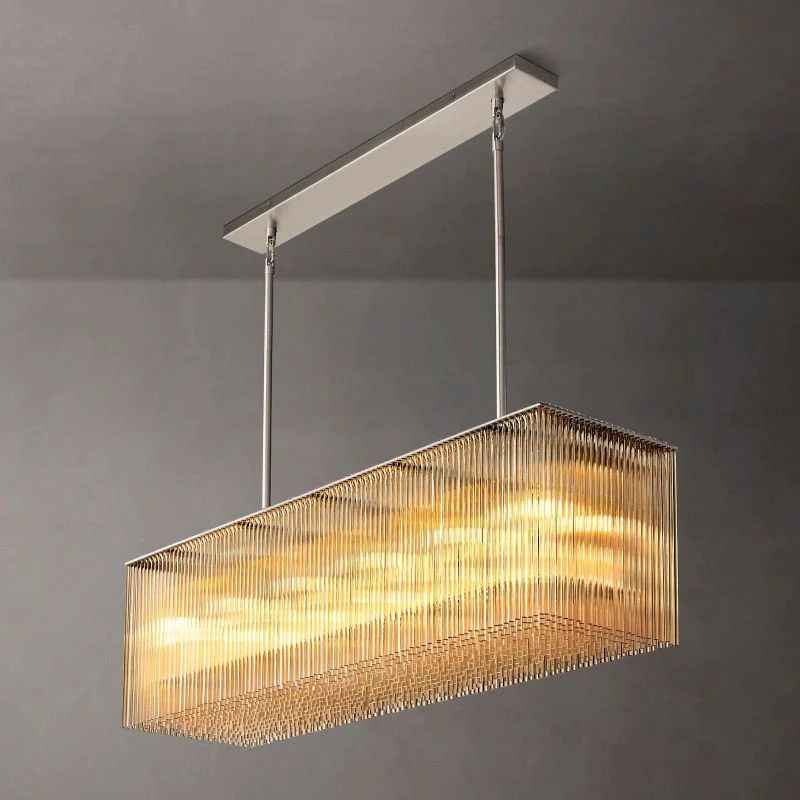 Amadeo Rectangular Glass Chandelier 54"