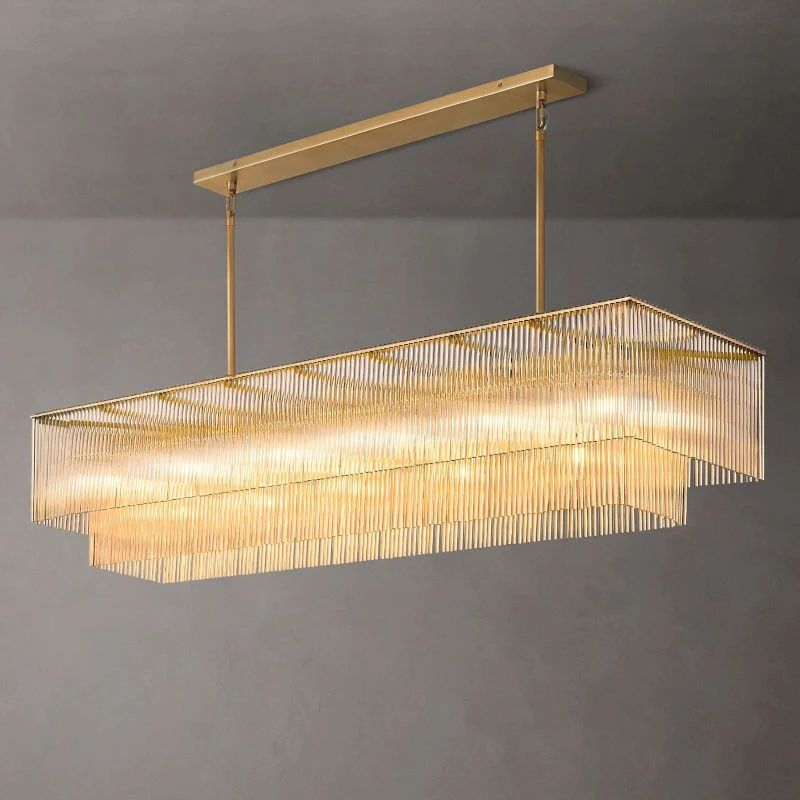 Amadeo Rectangular Glass Chandelier 72"