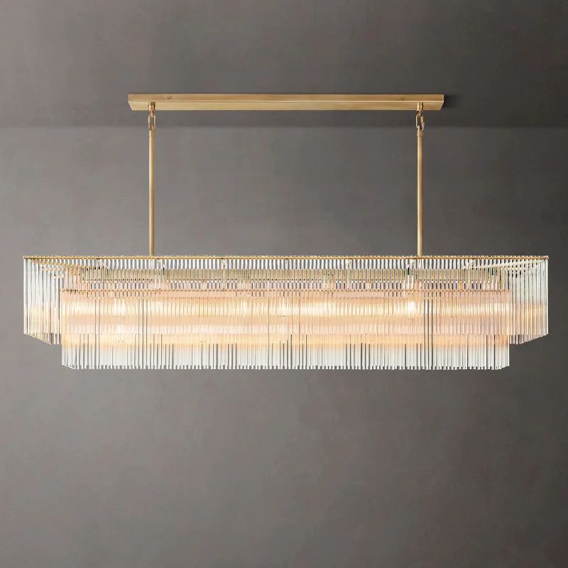 Amadeo Rectangular Glass Chandelier 72"