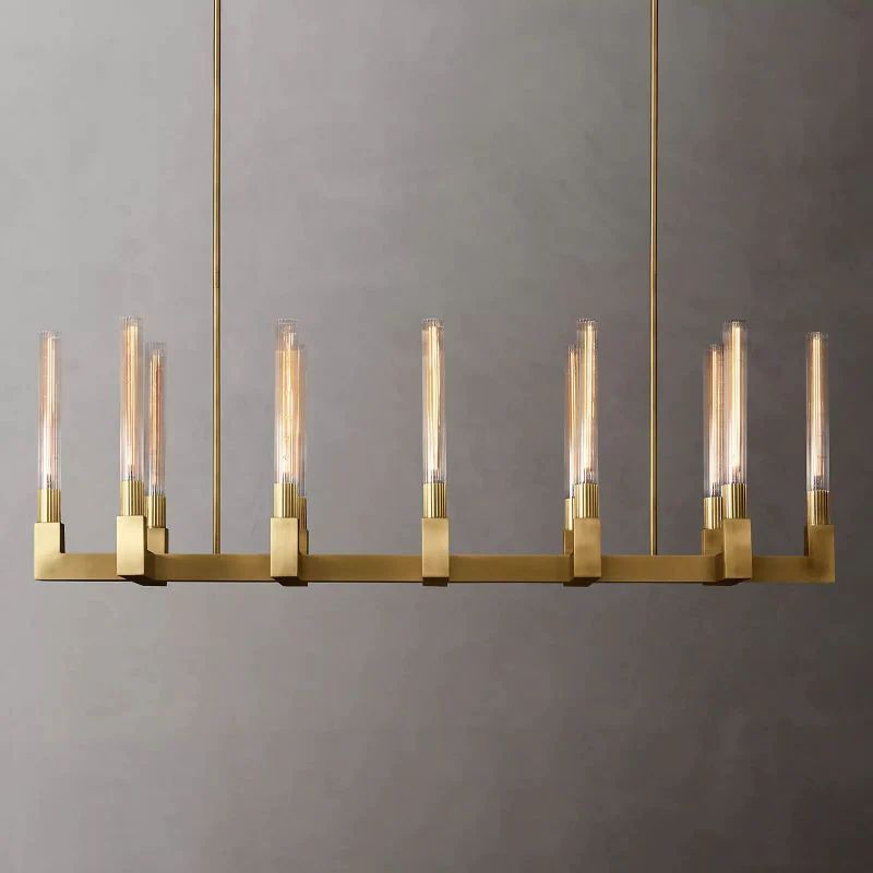 Amorra Candlestick Glass Linear Chandelier 55"