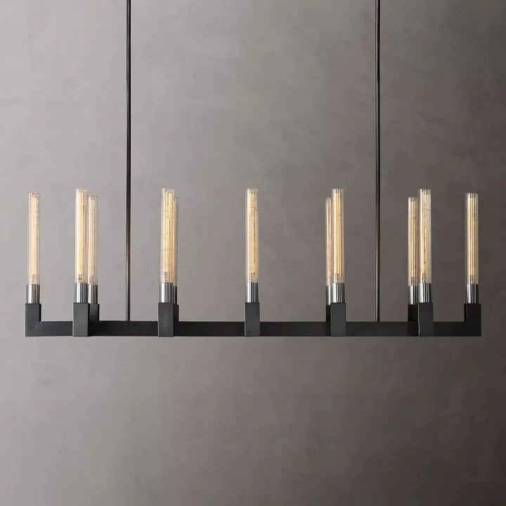 Amorra Candlestick Glass Linear Chandelier 55"