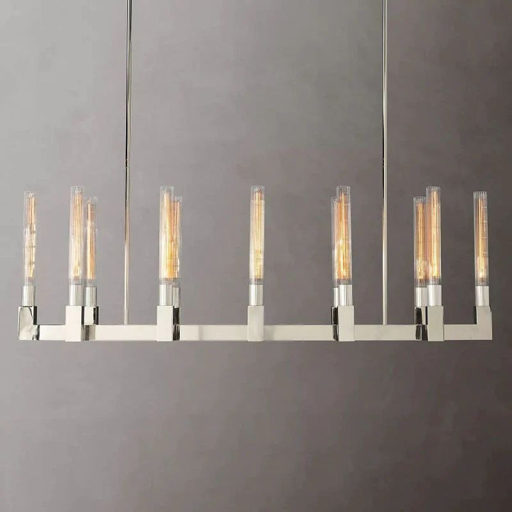 Amorra Candlestick Glass Linear Chandelier 55"