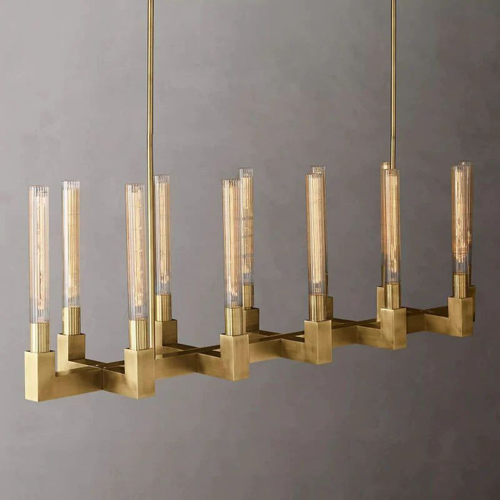 Amorra Candlestick Glass Linear Chandelier 55"