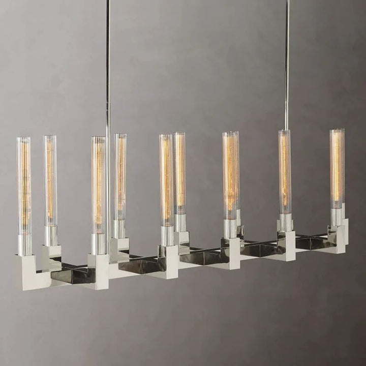Amorra Candlestick Glass Linear Chandelier 55"