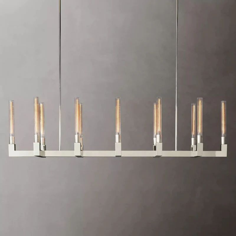 Amorra Candlestick Glass Linear Chandelier 67"