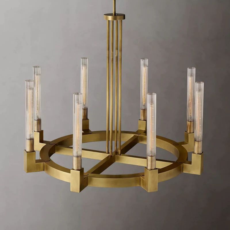 Amorra Candlestick Glass Round Chandelier 36"D