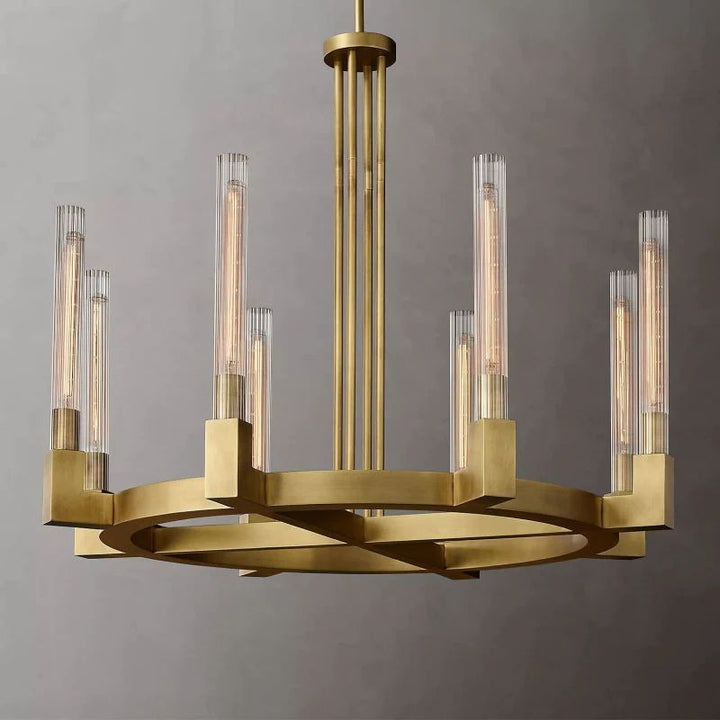 Amorra Candlestick Glass Round Chandelier 36"D
