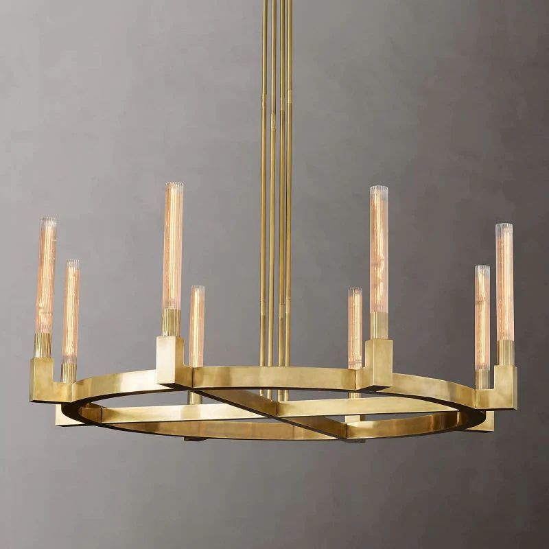Amorra Candlestick Glass Round Chandelier 48"D