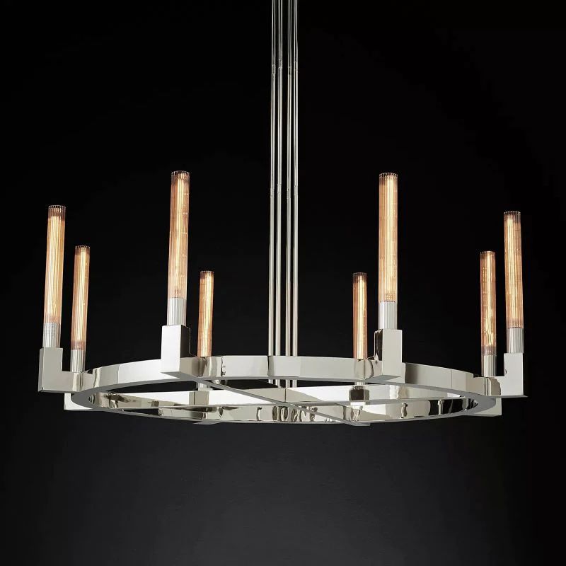 Amorra Candlestick Glass Round Chandelier 48"D
