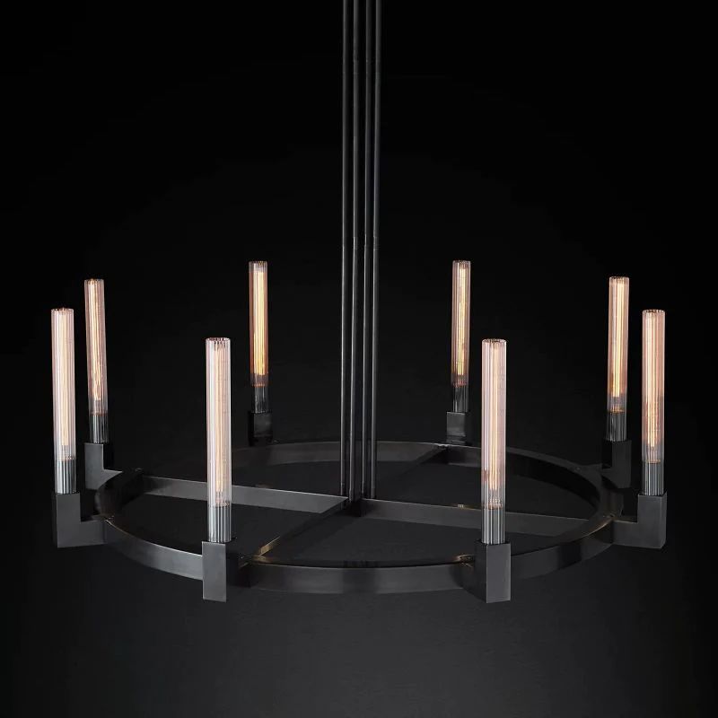 Amorra Candlestick Glass Round Chandelier 48"D