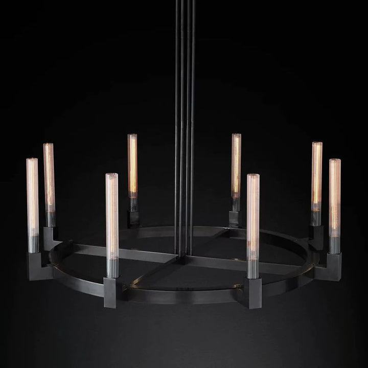Amorra Candlestick Glass Round Chandelier 48"D