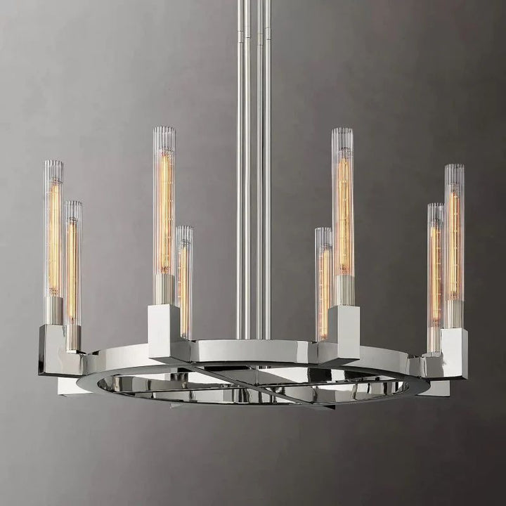 Amorra Candlestick Glass Round Chandelier 48"D