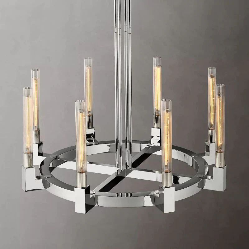 Amorra Candlestick Glass Round Chandelier 48"D