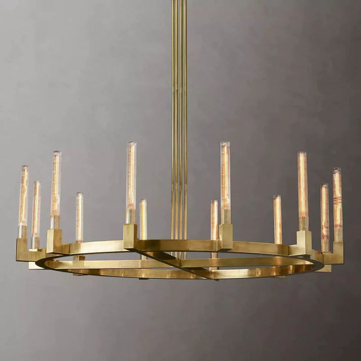 Amorra Candlestick Glass Round Chandelier 60"D