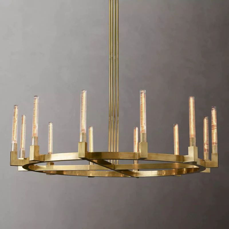 Amorra Candlestick Glass Round Chandelier 60"D